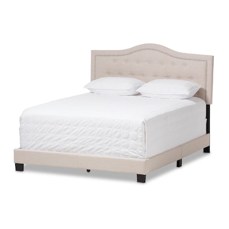 Baxton Studio Emerson Modern Light Beige Upholstered King Size Bed 136-7444